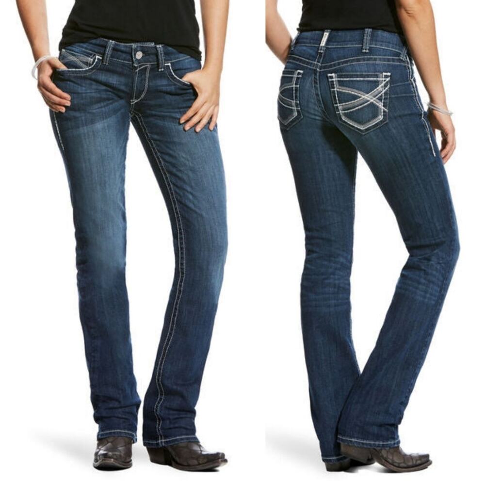 Ariat REAL Dresden Midrise Stretch Straight Leg Jeans Women's Sz 33-S 30" Inseam